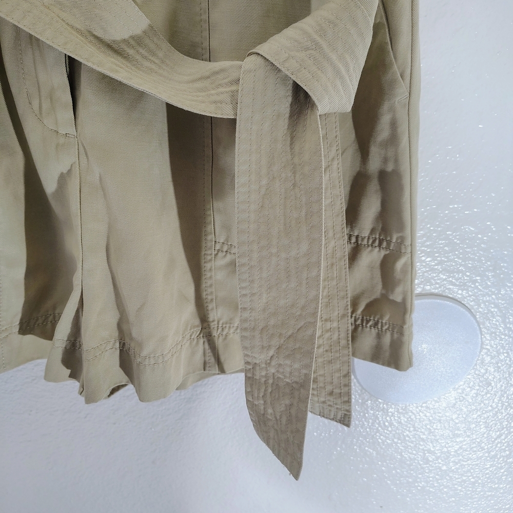 Madewell Beige Utility Romper Belted Short Sleeve Five Pockets Sz 6 Linen Blend - Picture 5 of 16